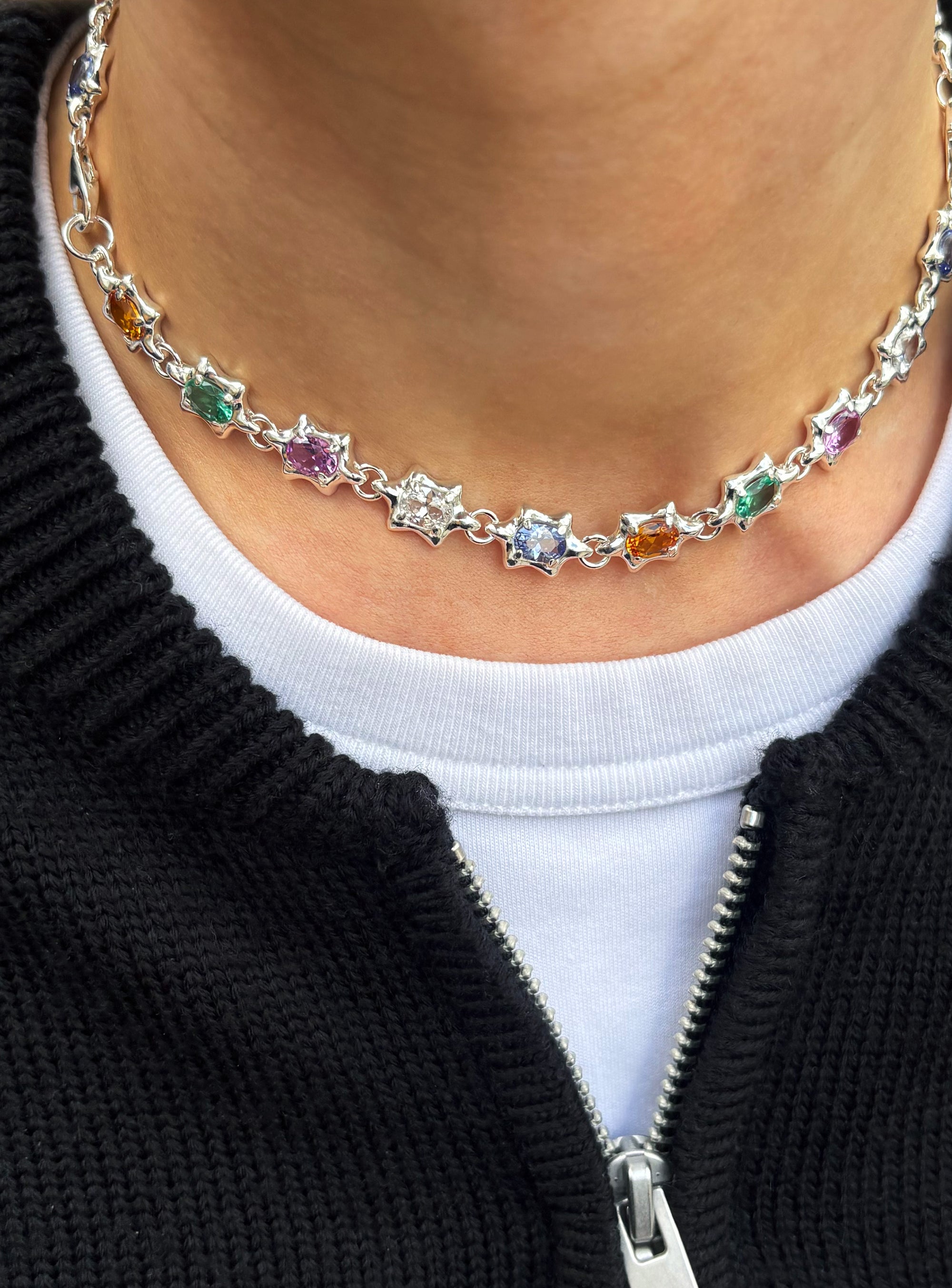6 POINT GEM CHOKER