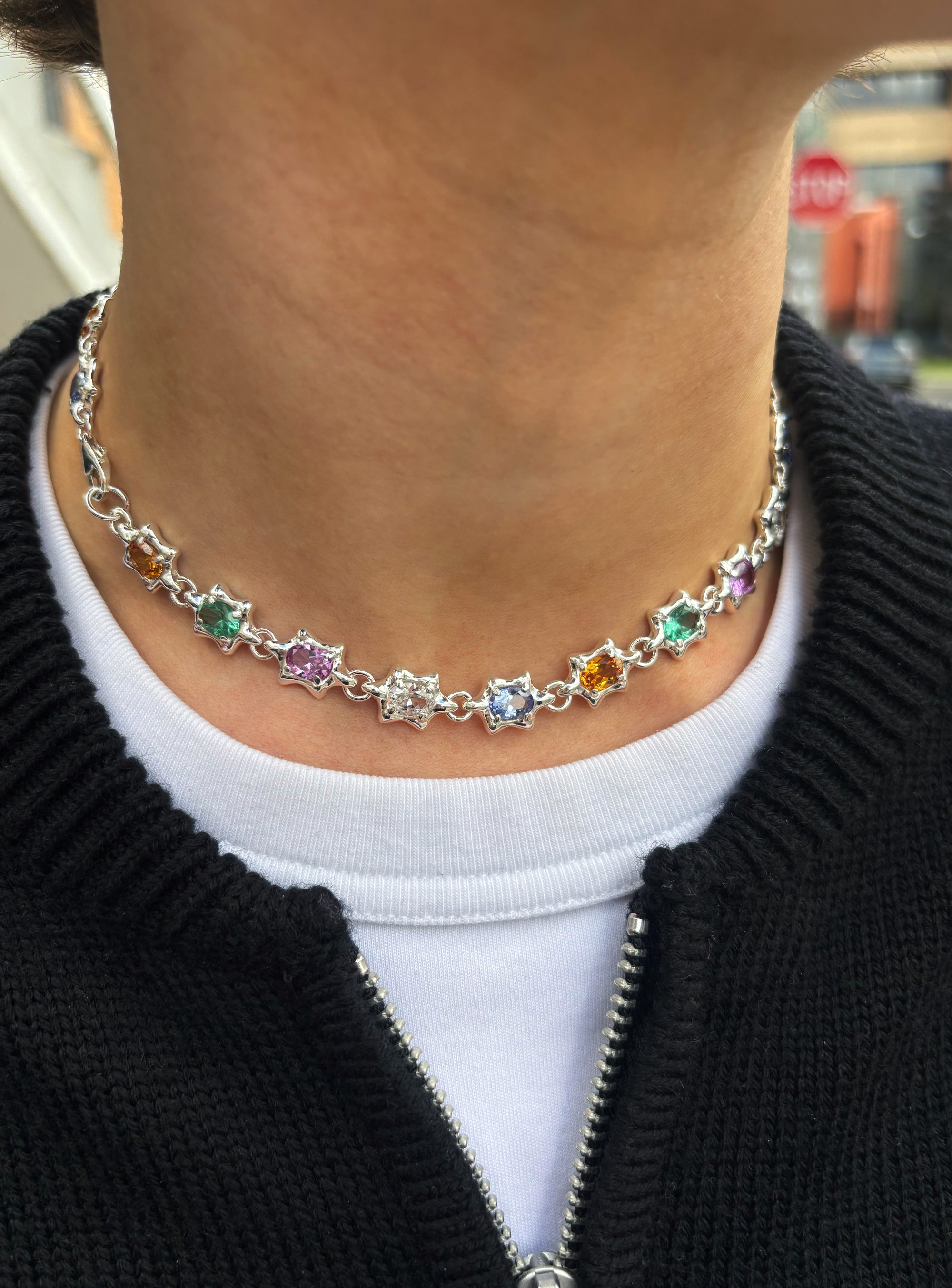 6 POINT GEM CHOKER