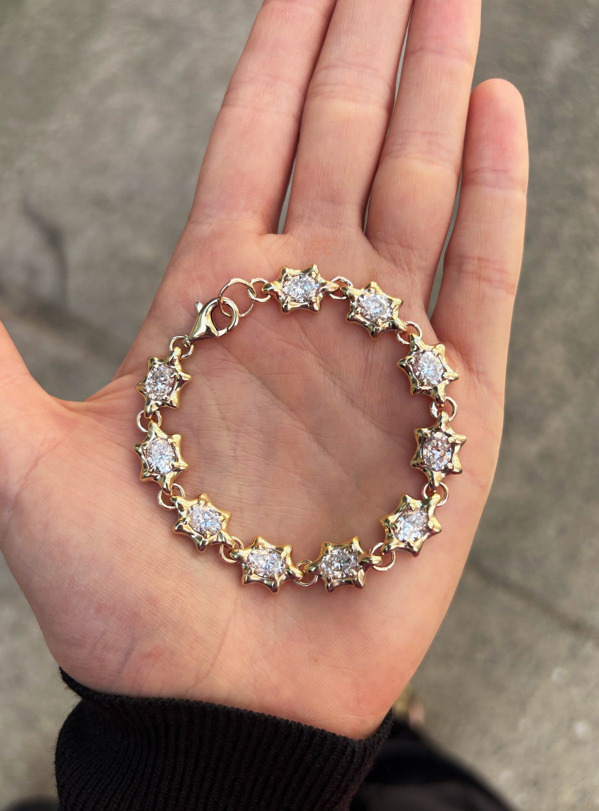 6PT GEM BRACELET GOLD
