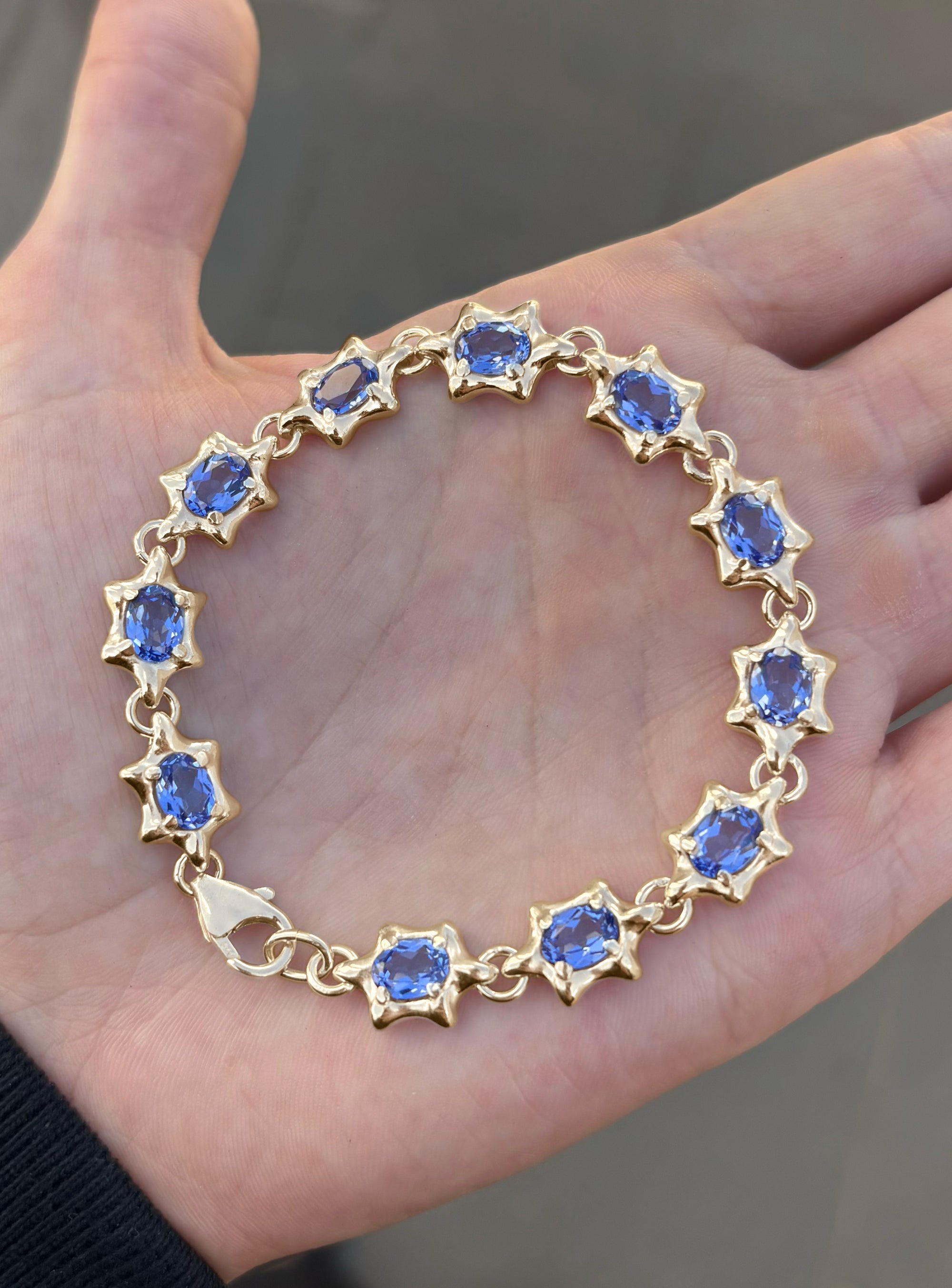 6PT GEM BRACELET GOLD