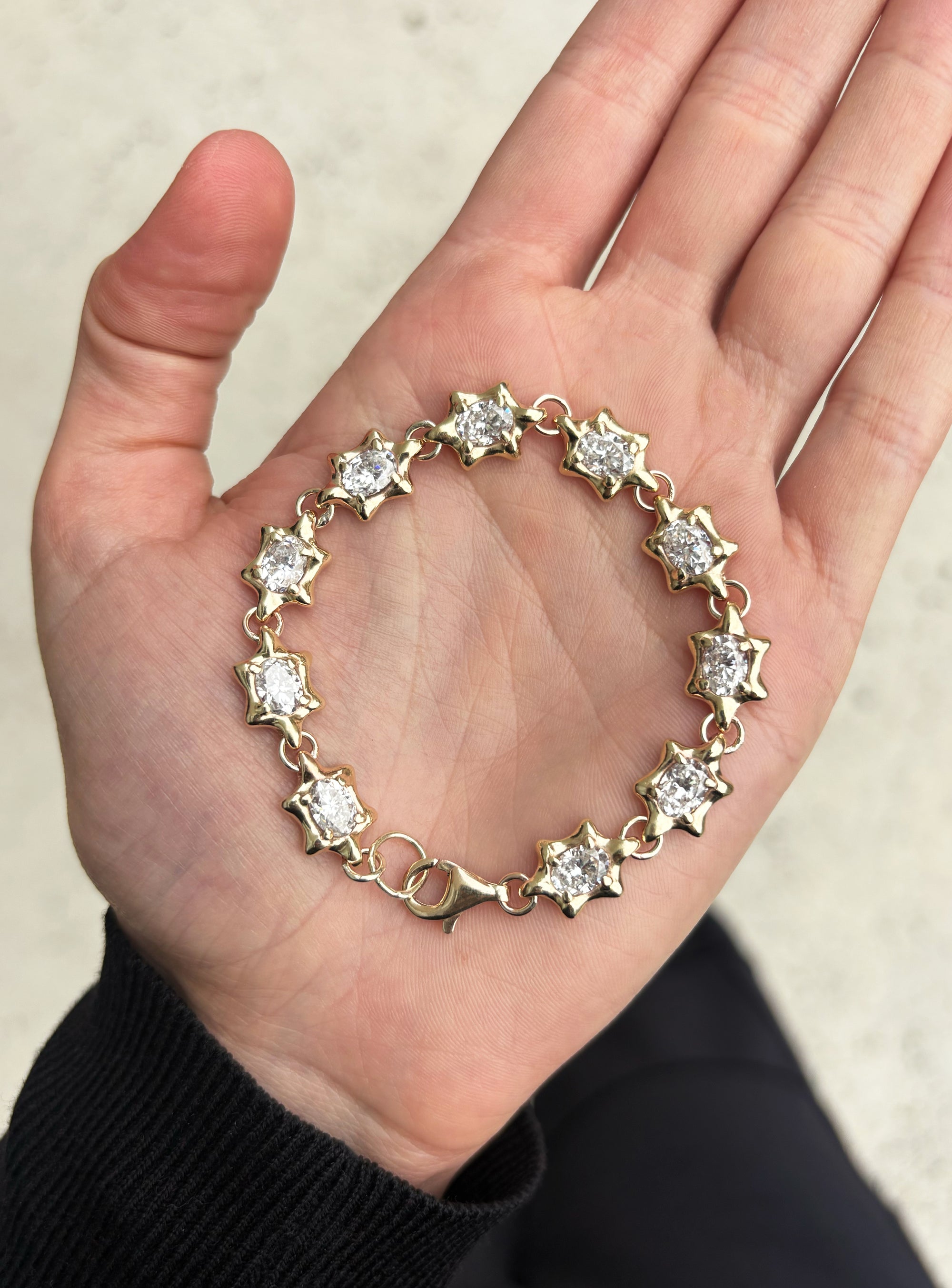 6PT GEM BRACELET GOLD