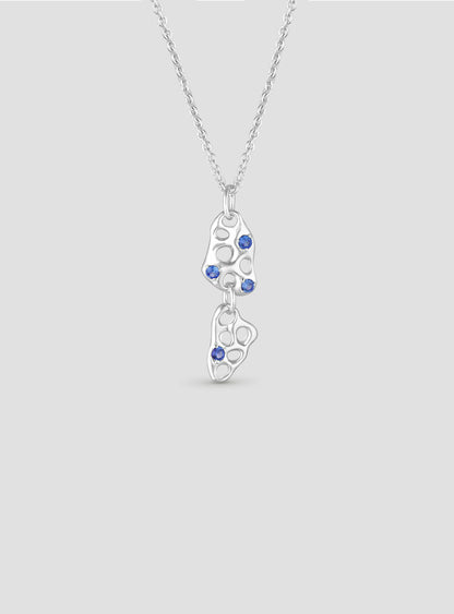 Nodes Necklace - Blue Sapphire - Silver
