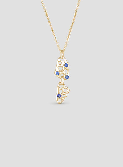 Nodes Necklace - Blue Sapphire - Gold