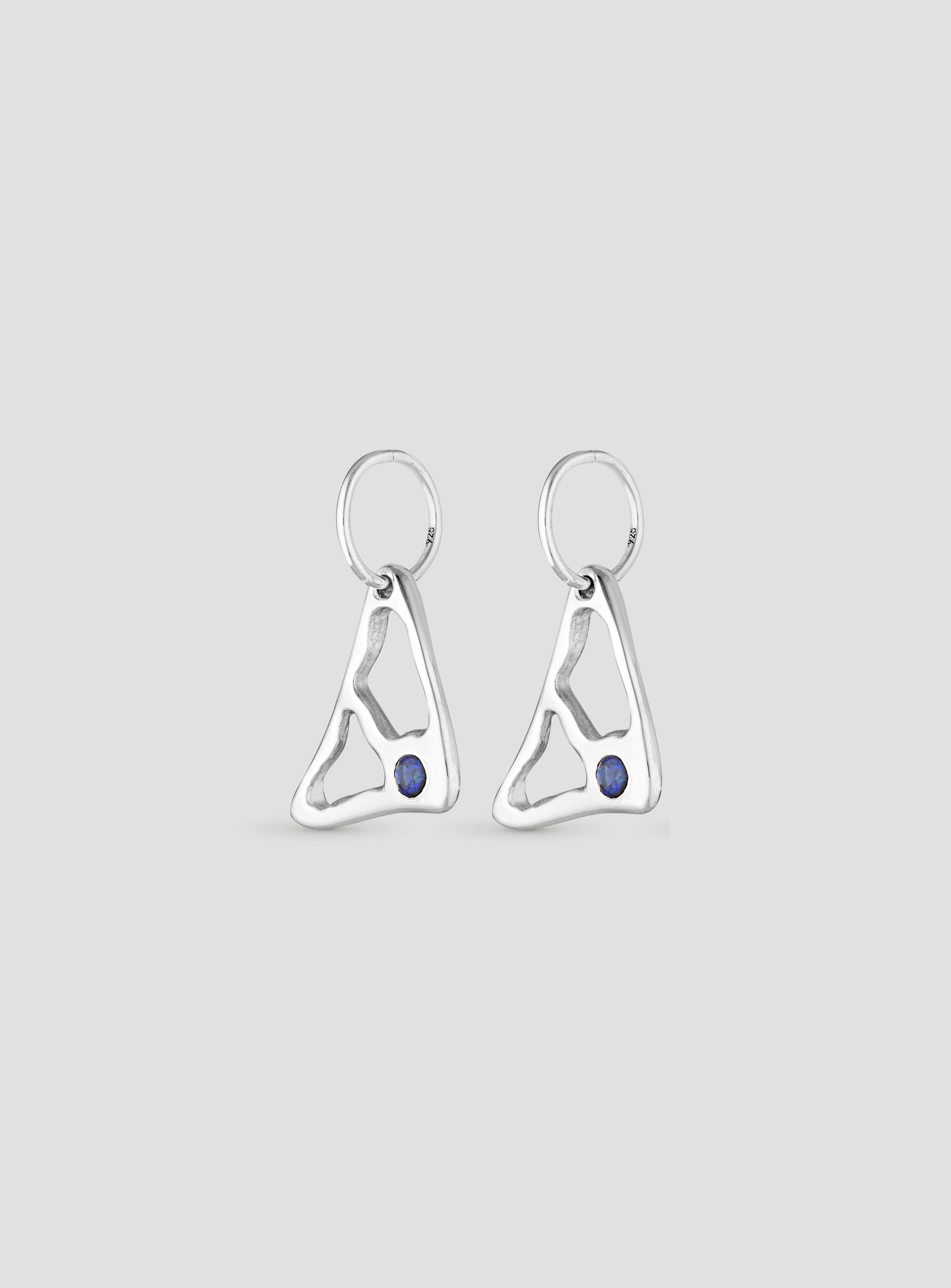 Wishbone Earring(s) - Blue Sapphire