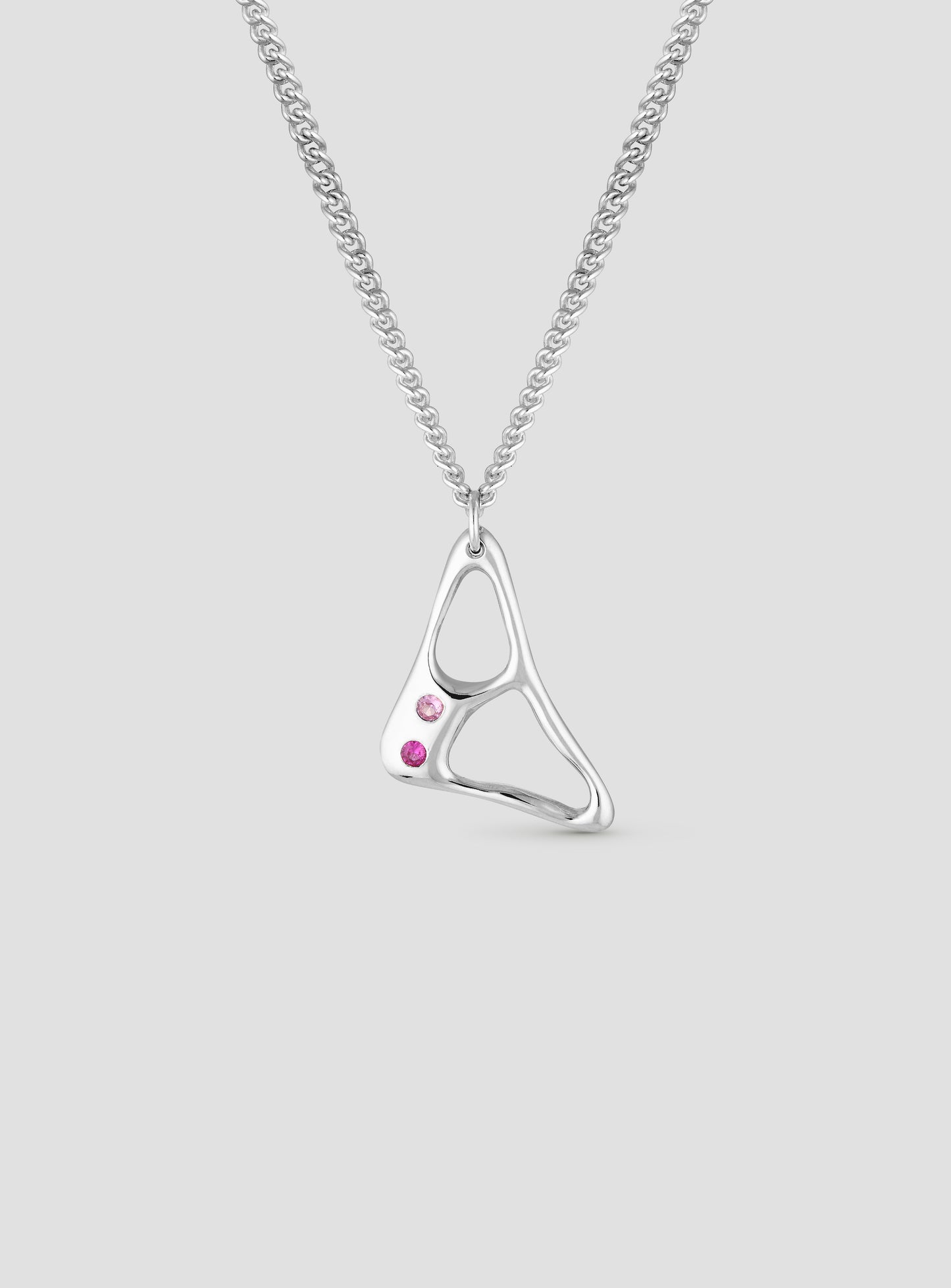 Y-Plane Necklace - Pink Sapphire