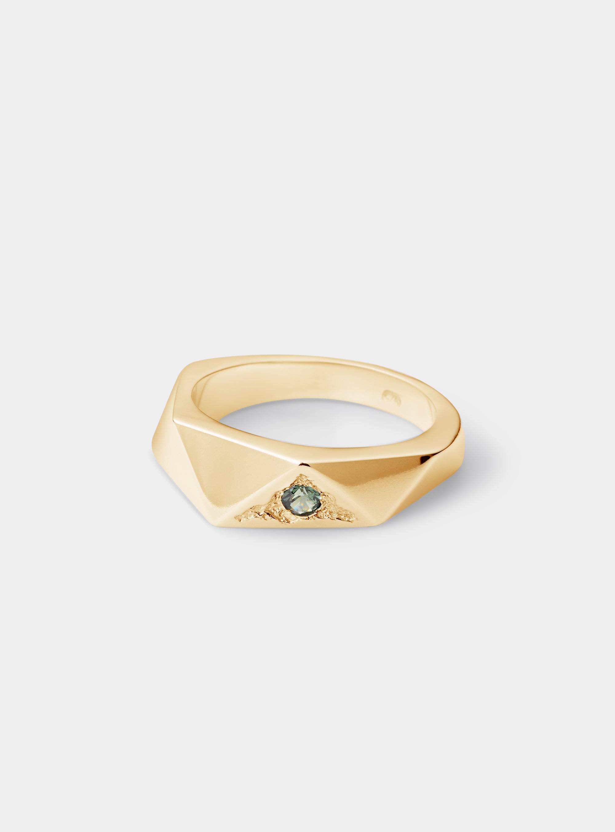 SMALL KITE RING GREEN GOLD